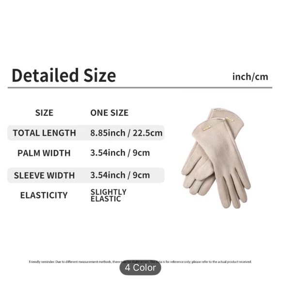 Saint Ming Warm Beige Velvet Fleece-Lined Touchscreen Windproof Winter Gloves - Picture 10 of 12